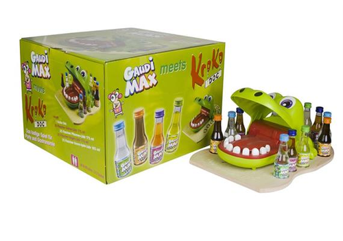 Gaudi Max meets Kroko Doc, inkl. Kroko & Spielbrett
je 25 Fl. Pflaume, Whisky-Sahne, Saurer Apfel & Feige
