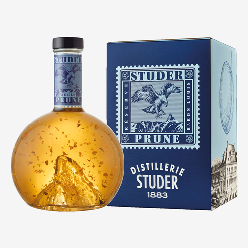 Vieille Prune Swiss Premium Gold Selection
Réserve Baron Louis – Matterhorn mit 24 Karat Goldflitter *