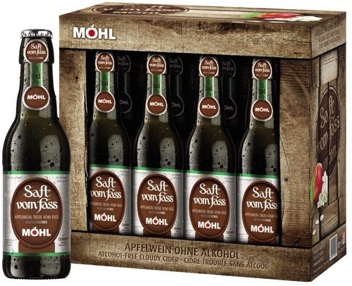 Möhl Saft
vom Fass trüb alkoholfrei 8-Pack 