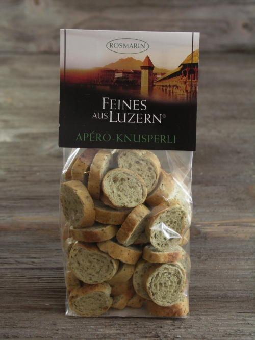 Apéro Knusperli Rosmarin 100g 
Feines aus Luzern * 