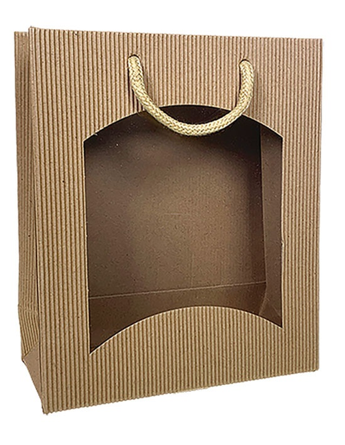 Tragetüte mini Sichtfenster
Welle natur 210 x 175 mm