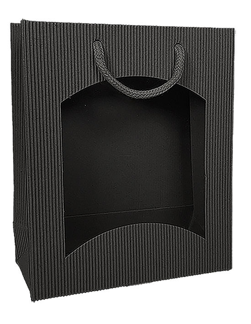 Tragetüte mini Sichtfenster
Welle schwarz 210 x 175 mm