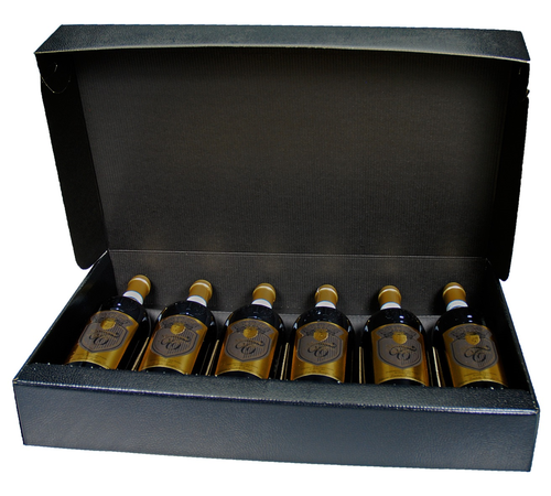 Tragekarton "Cantinetta" Leder Schwarz
Lederoptik für 6 Flaschen