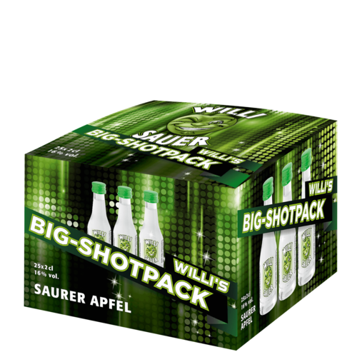 Willi Big-Shotpack Saurer Apfellikör *