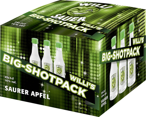 Willi Big-Shotpack Saurer Apfellikör *