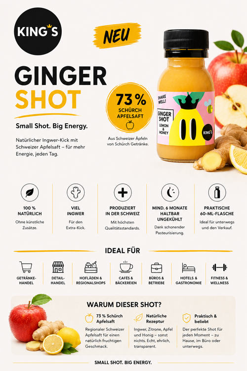 Gingershot 
Princess Lemon & Honey
auf Apfelsaftbasis, alkoholfrei