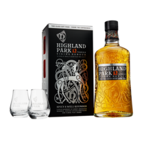 Whisky Highland Park 12 Year Old 
Glass Gift Pack - Geschenkpackung
